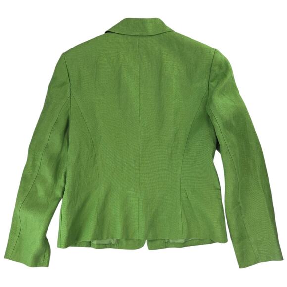 Talbots | Bright Green Irish Linen Blazer | Size  14 - Picture 5 of 5